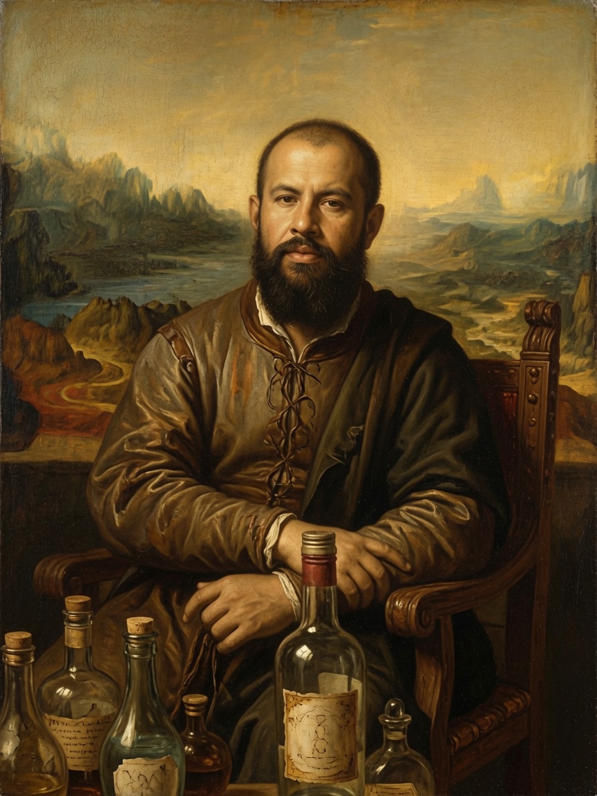 Portrait of Srimal Ruwange, painted in the manner of a Renaissance master
